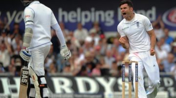 James Anderson verbals with Angelo Mathews