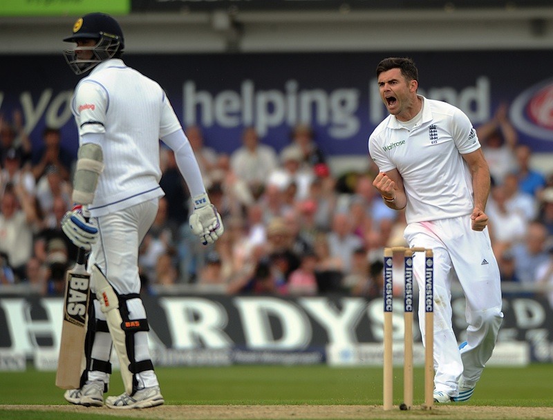 James Anderson verbals with Angelo Mathews