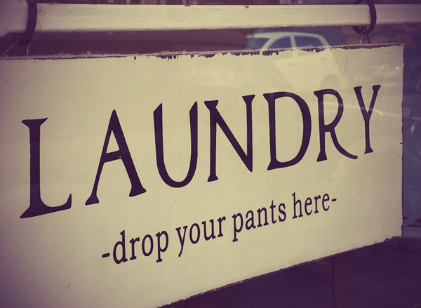 laundry sign, north marine road