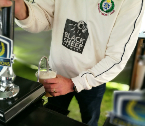 black sheep beer at the cricket