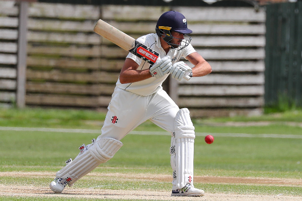 jack leaning of york cricket club leaves a ball outside off stump