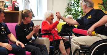 Abbeyfield resident Mary plays Clock Cricket