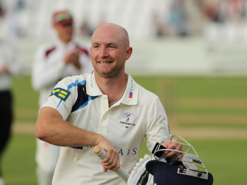 adam lyth walks off after his double-hundred at northampton